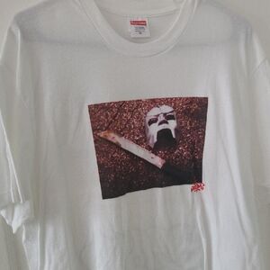 Supreme White Tee with Mask Graphic
